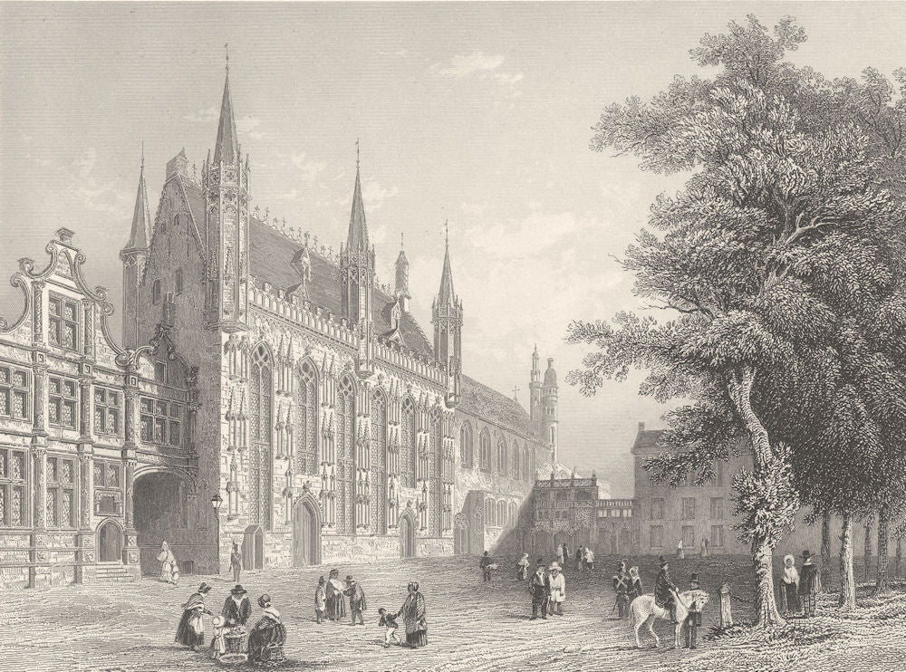SCOTLAND. Town hall, Brugge c1856 old antique vintage print picture
